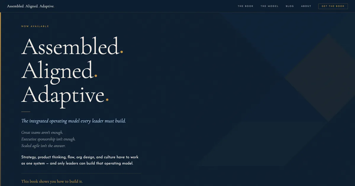 Screenshot of Assembled. Aligned. Adaptive.